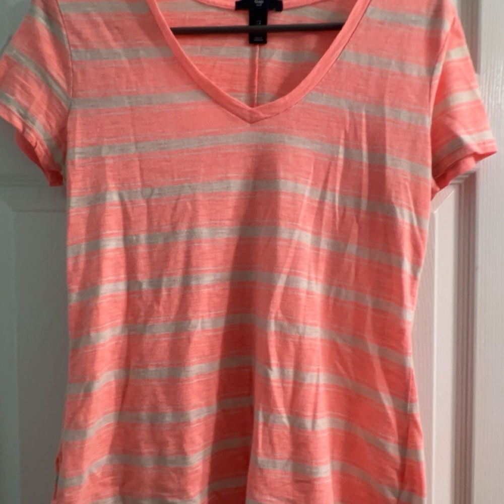 Gap Pink and White Striped Shirt
